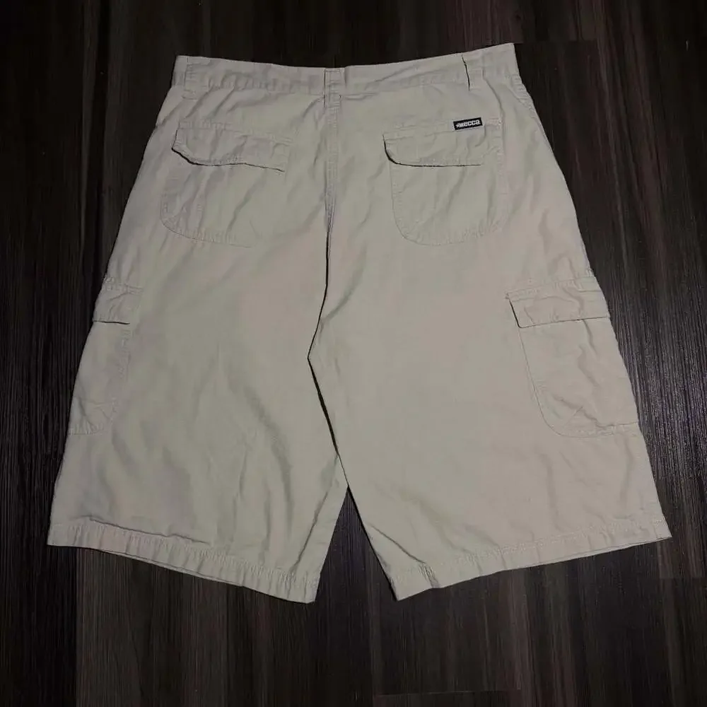 Mecca USA Vintage 100% Cotton Khaki Cargo Shorts Size 38